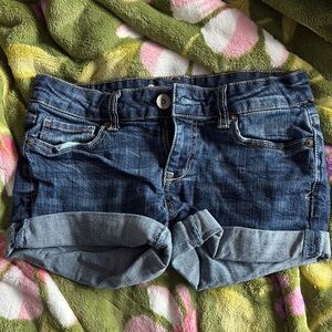 Aeropostale Blue Jean Shorts Cuffed Hem